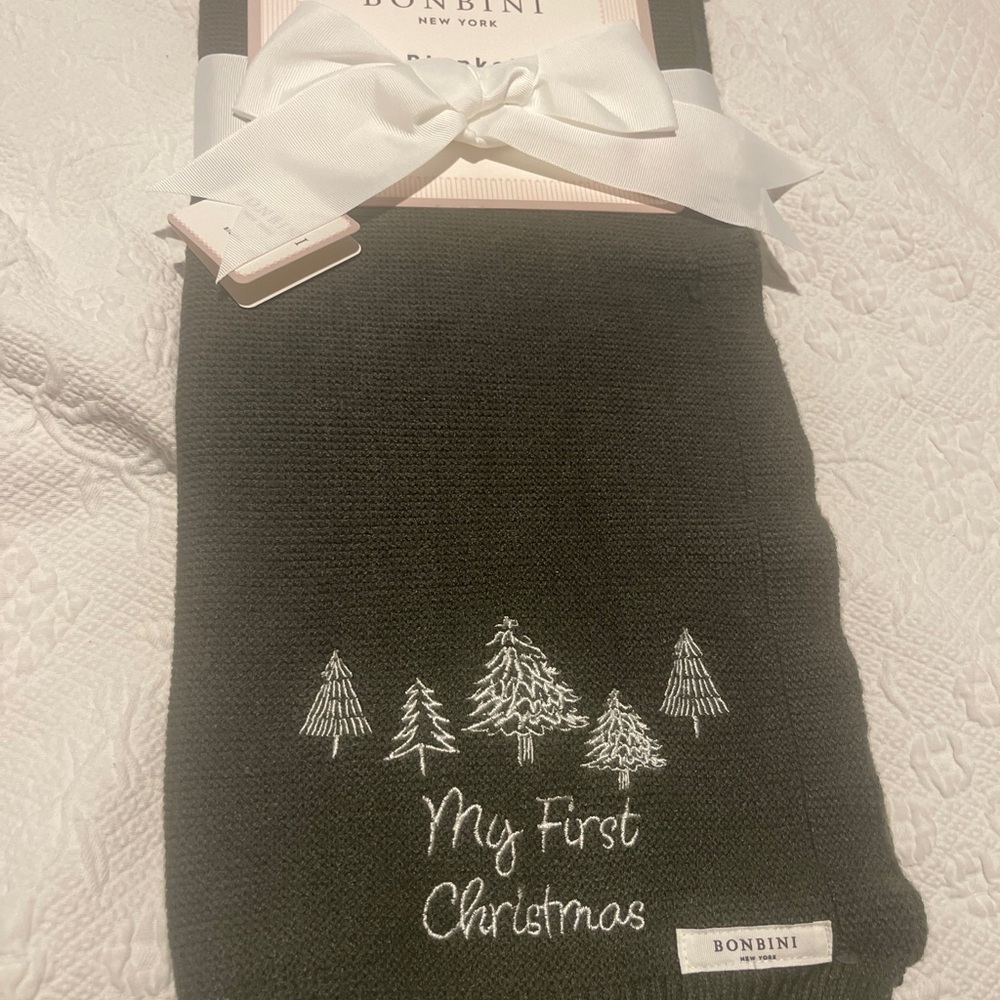 Bonbini My First Christmas Blanket/Throw 28x38 New with tags